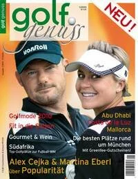 Alex Cejka und Martina Eberl auf der Titelseite von golfgenuss 1-2010
